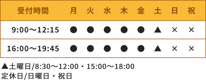 吹上院の受付時間表